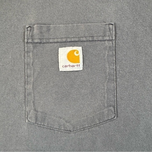 Gray essential Carhartt men’s work wear pocket t shirt XXL - Picture 4 of 5